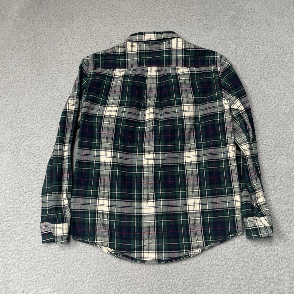 POLO Ralph Lauren Boys' Flannel Button Down Shirt Size 7 Green White Blue Plaid - Picture 6 of 6